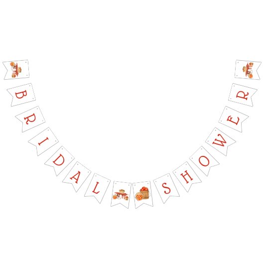 アップルと一緒に永遠に！ ブライダルシャワーの装飾 バンティングフラッグ (全)
