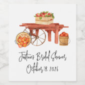 アップルと共に幸せに ブライズシャワーのための特別なラベル ワインラベル (シングルラベル)