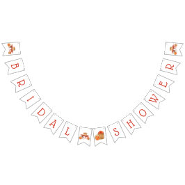 アップルと共に幸せに！ ブライダルシャワーの装飾 バンティングフラッグ