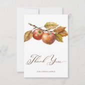 アップルと共に永遠に　秋のりんごのブライダルシャワー サンキューカード (正面)