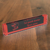 アップルと新学期- デスクネームプレート (側面)