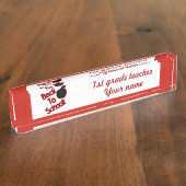 アップルと新学期- デスクネームプレート (側面)