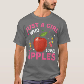 アップルのフルーツ好きおもしろいApplを愛する女の子 Tシャツ