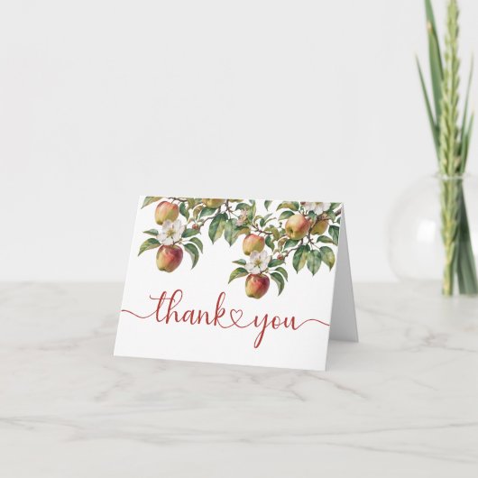 アップルのベイビーシャワーフォールディングサンクスカード サンキューカード (正面)