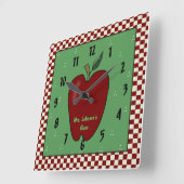 アップルの先生時計 スクエア壁時計 (傾斜)