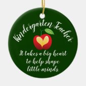 アップルの形状リトルマインドパーソナライズされた先生 セラミックオーナメント (正面)