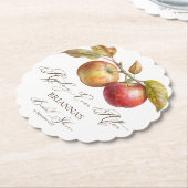 アップルの後にアップリー秋ブライダルシャワー ペーパーコースター (アングル)