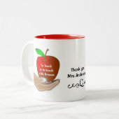 アップルの手の先生感謝マググ ツートーンマグカップ (正面左)