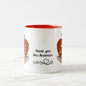 アップルの手の先生感謝マググ ツートーンマグカップ (中央)