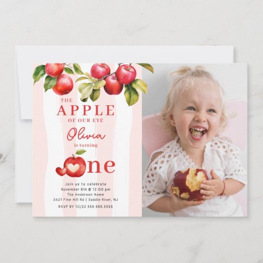 アップルの最初の誕生日パーティー 招待状 (正面)