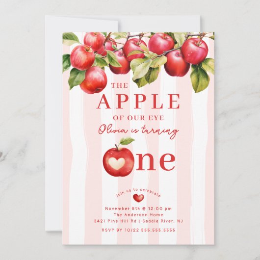 アップルの最初の誕生日パーティー 招待状 (正面)