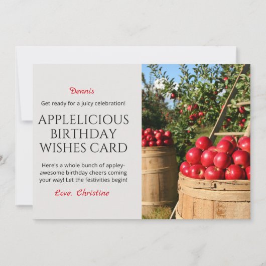 アップルの気の利いた誕生日ウィッシュカード (正面)