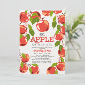 アップルの目のフローラ女の子ベビーシャワー 招待状 (スタンド正面)