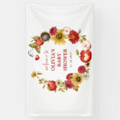 アップルの目のリース秋ベビーシャワーへようこそ 横断幕 (縦)