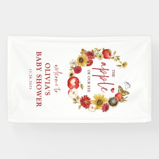 アップルの目のリース秋ベビーシャワーへようこそ 横断幕 (横)