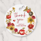 アップルの目のリース秋ベビーシャワーギフト フェイバータグ (正面)