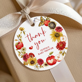 アップルの目のリース秋ベビーシャワーギフト フェイバータグ