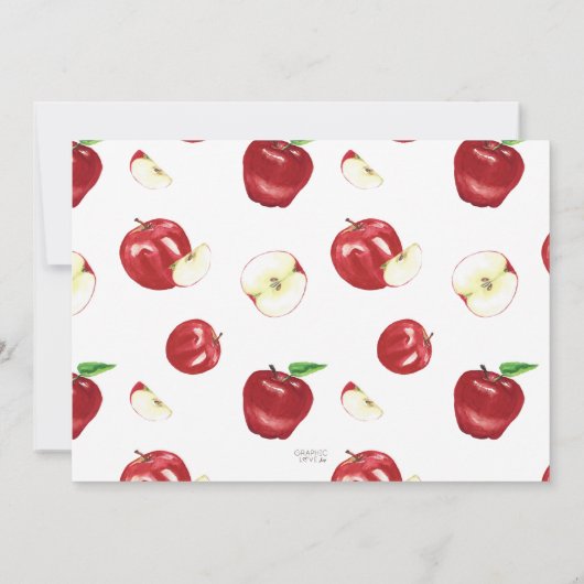 アップルの目の写真の誕生日パーティー任意の年齢 招待状 (裏面)