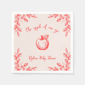 アップルの目の手描き秋赤ちゃんシャワー スタンダードカクテルナプキン (正面)