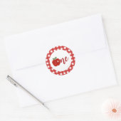 アップルの目の最初の誕生日紙プレートクラス ラウンドシール (封筒)