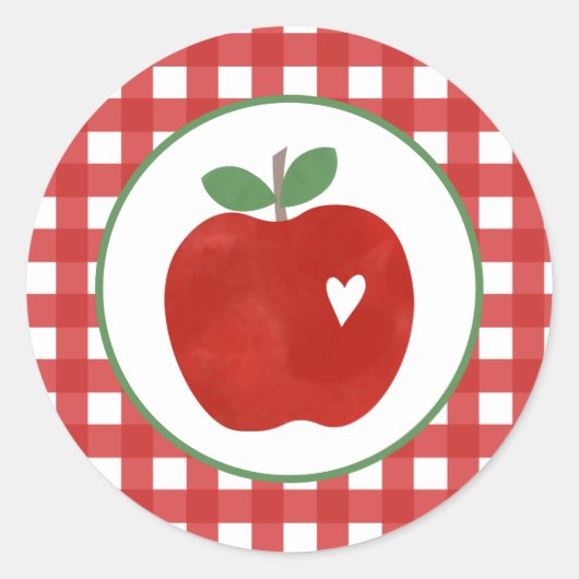 アップルの目の最初の誕生日紙プレート ラウンドシール (正面)