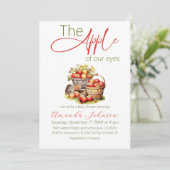 アップルの目の秋バスケット赤ちゃんシャワー 招待状 (スタンド正面)