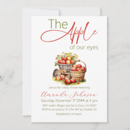 アップルの目の秋バスケット赤ちゃんシャワー 招待状