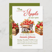 アップルの目の秋新鮮な市場の赤ちゃんシャワー 招待状 (正面/裏面)