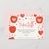 アップルの目の秋赤ちゃんシャワーおむつラッフル エンクロージャーカード (正面/裏面)