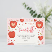 アップルの目の秋赤ちゃんシャワーおむつラッフル エンクロージャーカード (スタンド正面)