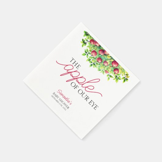 アップルの目の秋赤ちゃんシャワー紙ナプキン スタンダードカクテルナプキン (角)