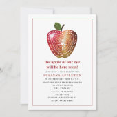 アップルの私たちの目の格子水の色ベビーシャワーInvi 招待状 (正面)