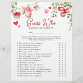 アップルの私たちの目の'Guess誰'赤ちゃんシャワーゲーム チラシ (正面)