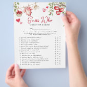 アップルの私たちの目の'Guess誰'赤ちゃんシャワーゲーム チラシ (手)