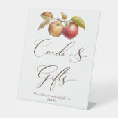 アップルの秋ブライダルシャワーギフトの後にアップリー 台座サイン (正面)