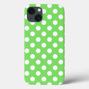 アップルの緑の白い水玉模様Case-Mate iPhone c 13ケース