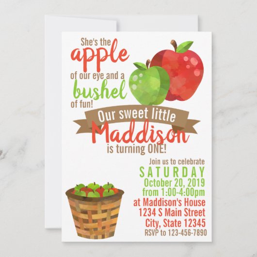 アップルの誕生日 招待状 (正面)