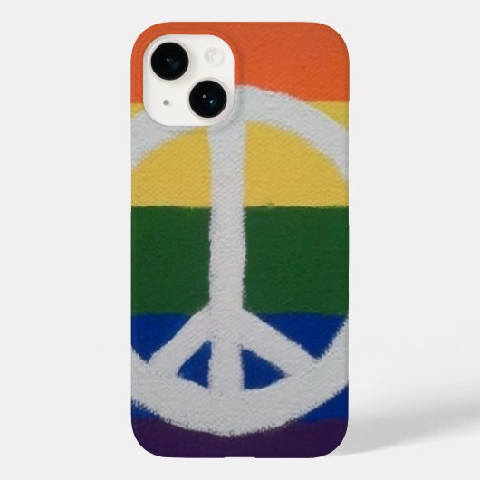 アップルまたはサムスンのレインボーピースサインケース Case-Mate iPhoneケース (裏面)