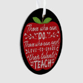 アップルを教え引用文できる人|先生名 オーナメント (正面)