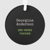 アップルを教え引用文できる人|先生名 オーナメント (裏面)