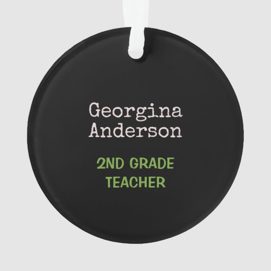 アップルを教え引用文できる人|先生名 オーナメント (裏面)