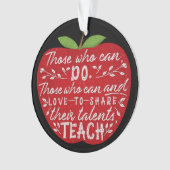 アップルを教え引用文できる人|先生名 オーナメント (正面)