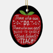 アップルを教え引用文できる人|先生名 セラミックオーナメント (右)