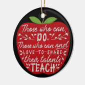 アップルを教え引用文できる人|先生名 セラミックオーナメント (左)