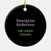 アップルを教え引用文できる人|先生名 セラミックオーナメント (裏面)