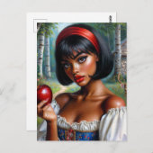 アップルアートの美しい黒人女性 ポストカード (正面/裏面)