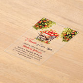 アップルイエバーアフター秋市場ブライダルシャワー アクリル招待状 (レイダウン)