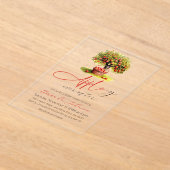 アップルイエバーアフター秋秋ブライダルシャワー アクリル招待状 (レイダウン)