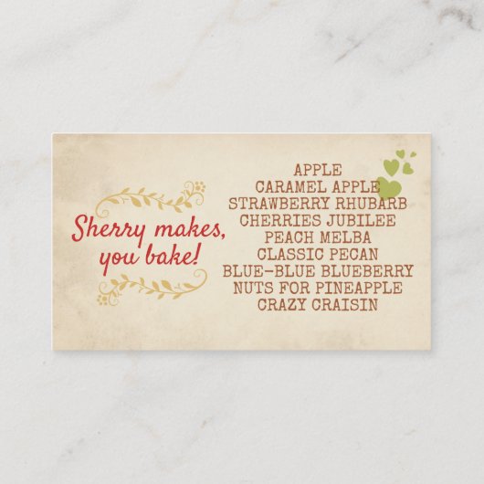 アップルイチゴパイフルーツパクリーベーキング 名刺 (裏面)