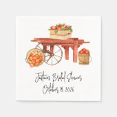 アップルイーエバーアフターパーソナライズされたブライダルシャワー スタンダードカクテルナプキン (正面)